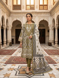 A Midnight Ivory Elegance – Embroidered Lawn Suit In Golden Yellow
