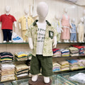 Kids Printed Shirt with Shorts & T-Shirt Set