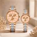 Silver and golden couple watch